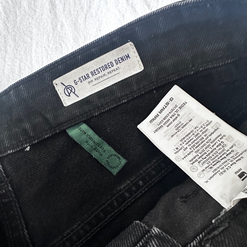 G-Star Black Distressed Denim Shorts size 29 - Picture 2 of 8